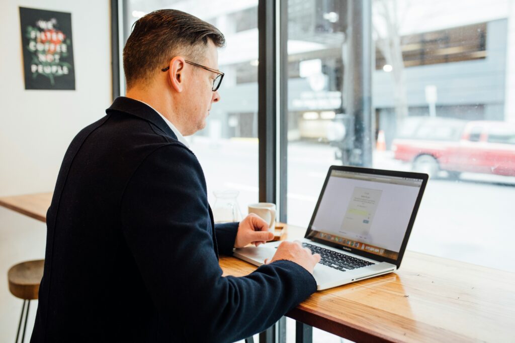 businessman using laptop